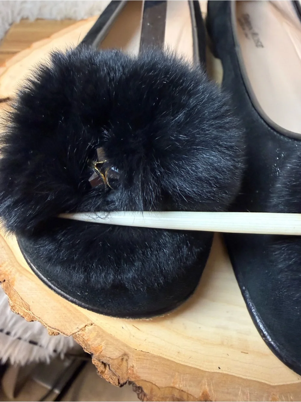 Taryn Rose Suede Pom Pom flats size 40
